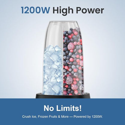 Colarlemo Smoothie Blender Maker - 25,000 RPM Personal Blender for Ice Crushing | 12-Piece Set with Portable Cups