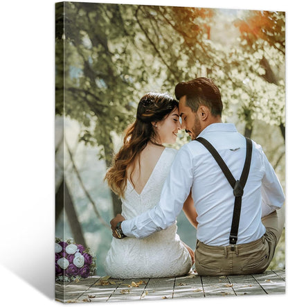 WEGA Custom Canvas Prints - Personalized Framed 8x10 Photo Wall Art Gifts for Family, Pets & Weddings