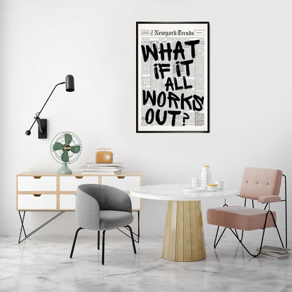 Skiennix Retro Black And White New York Newspaper Canvas Poster - Positive Affirmation Wall Art | 8x12in