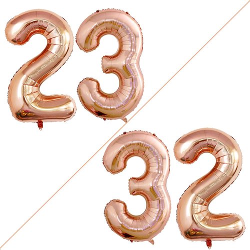 GOER Jumbo 42-Inch Number 23 Balloons - Champagne Gold Foil Helium Decorations for 23rd Birthday Party