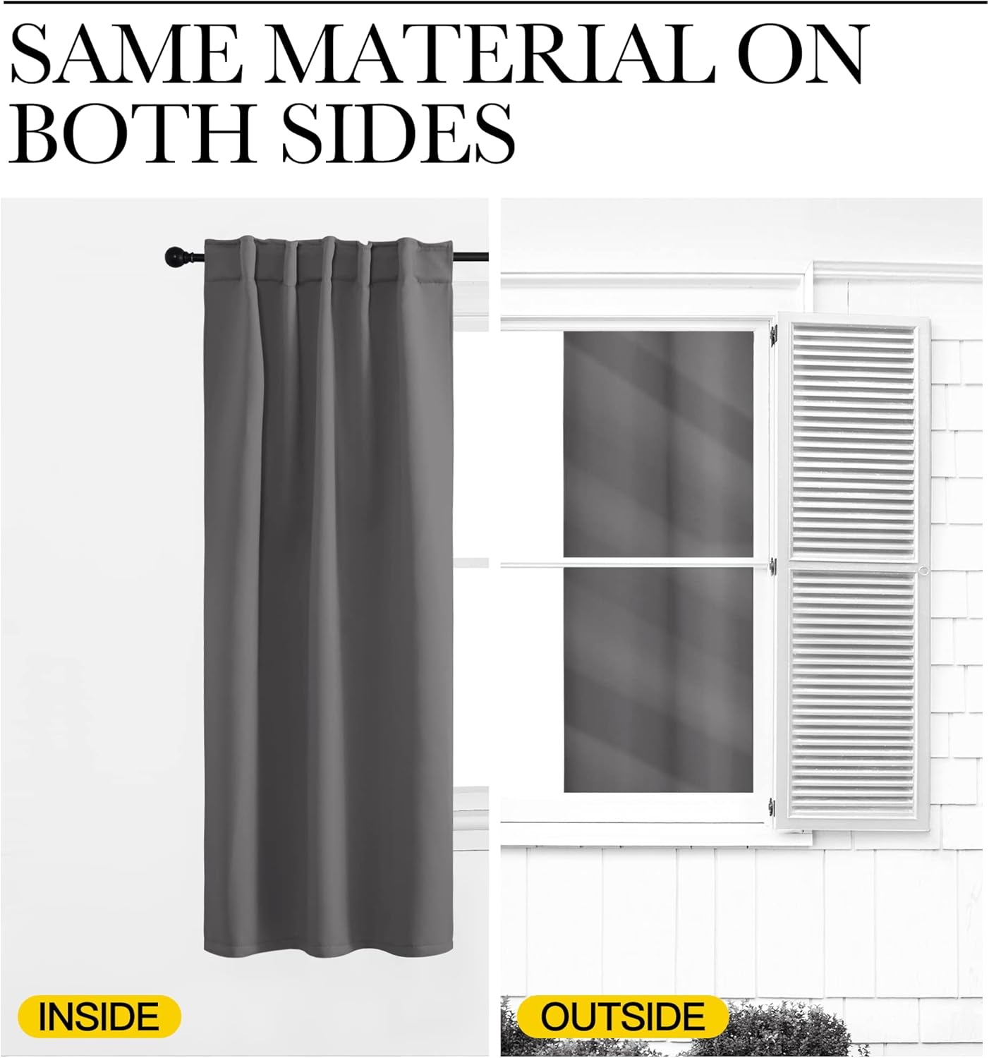 NICETOWN Blackout Curtains - Thermal Insulated Light-Reducing Draperies | 52" x 63", Grey, 2 Panels