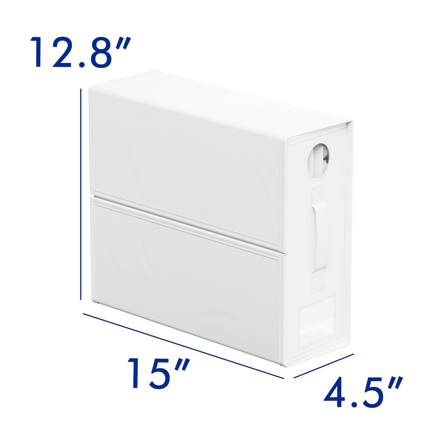 New England Stories 8 Pack Bed Sheet Organizer, Sheet Set Folding Box Container, Linen Closet Organizer for Bedding Sheets, Duvet Cover Set and Pillow cases (White, Circle Window)