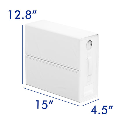 New England Stories 8 Pack Bed Sheet Organizer, Sheet Set Folding Box Container, Linen Closet Organizer for Bedding Sheets, Duvet Cover Set and Pillow cases (White, Circle Window)