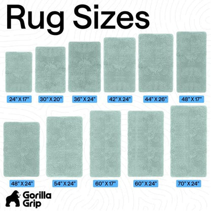GORILLA GRIP Bath Rug Mat 30x20, Thick Soft Absorbent Chenille, Quick Dry Microfiber Mats, Rubber Backing Washable Shower Floor Rugs, US Designed Bathroom Bathmat Home Decor Accessories, Seablue