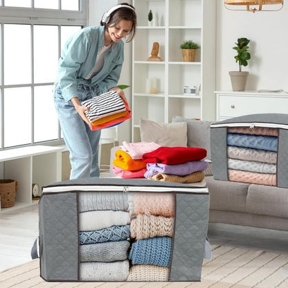 Combocube Zip Storage Bags - 3 Pcs King Comforter & Bedding Organizers with Clear Window & Handles