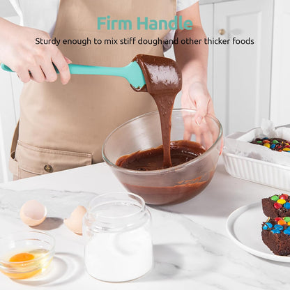 U-Taste Silicone Spatula Set - 600°F Heat Resistant Kitchen Tools | Teal/Aqua Sky Color