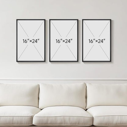 3D Textured Framed Wall Art - Neutral Abstract Artwork by [Brand Name] | 3-Piece Modern Geometric Paintings for Bedroom & Living Room, 16x24 In