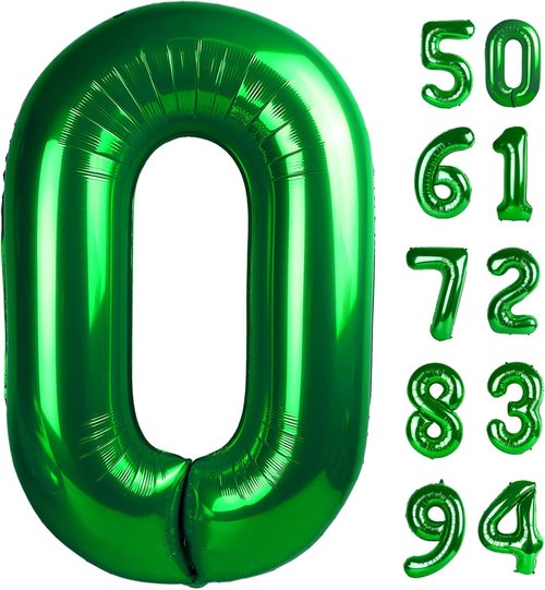 Green Number Balloons by [Brand Name] - 40 Inch 0 Number Balloons for Birthday & St. Patrick's Day Celebrations