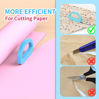 Dual Ended Wrapping Paper Cutter - 2-Pack with 4 Blades | Effortless Gift Wrapping Tool for Holidays