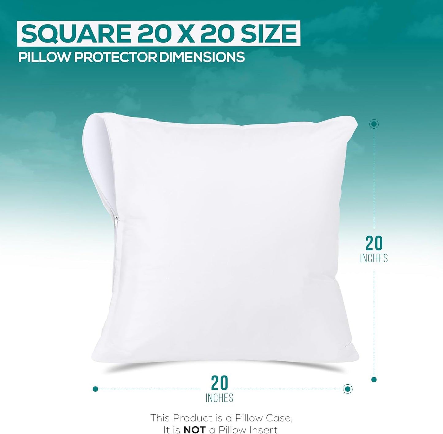 Utopia Bedding Waterproof Throw Pillow Protectors - Bed Bug Proof Encasement Covers | 20x20 Inches (2 Pack, White)