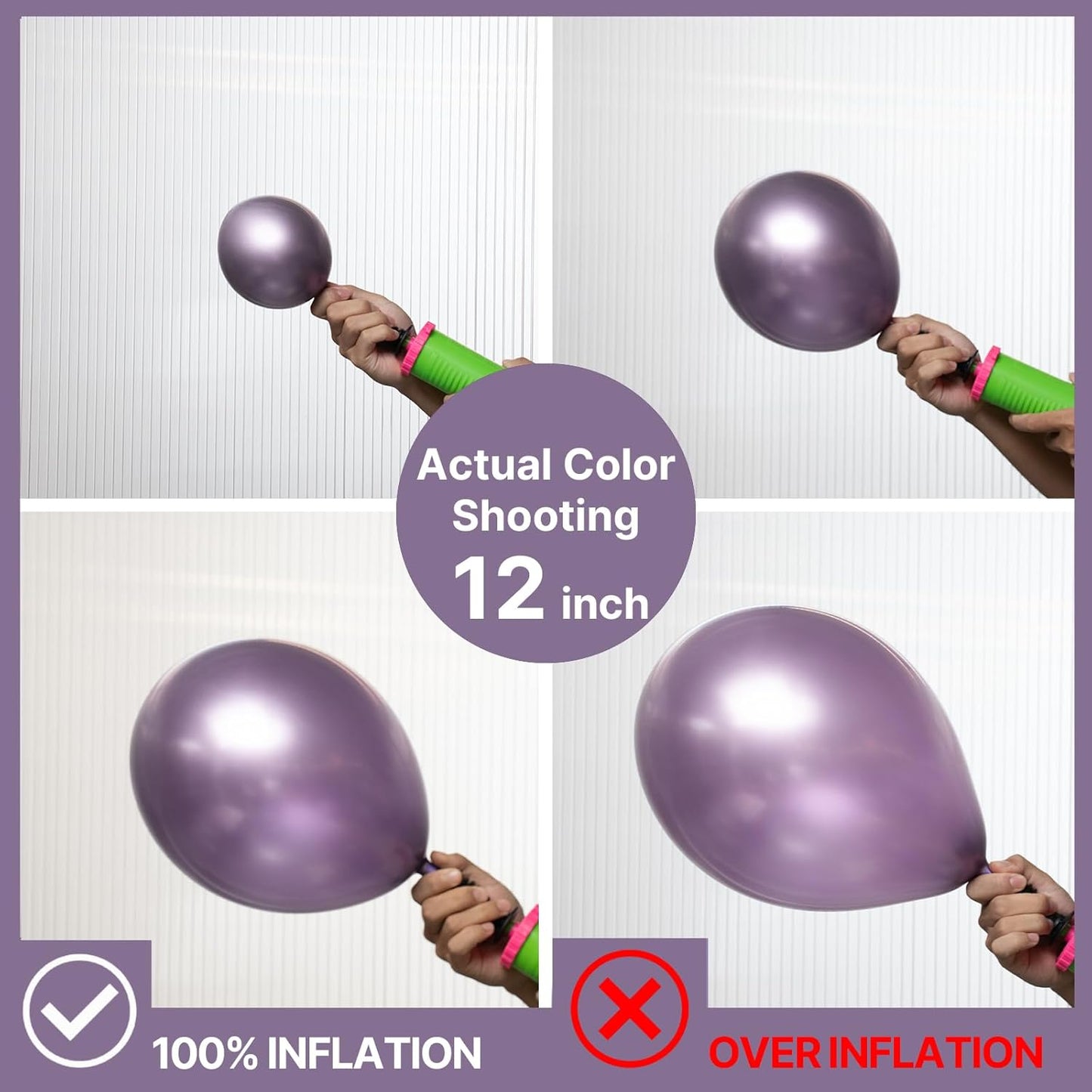 PartyWoo Metallic Purple Balloons - 50pcs 12 Inch Chrome Balloons for Graduation & Birthday Celebrations