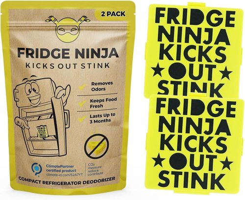 Fridge Ninja Compact Fridge Deodorizer - 2 Pack of Activated Carbon for Superior Odor Control