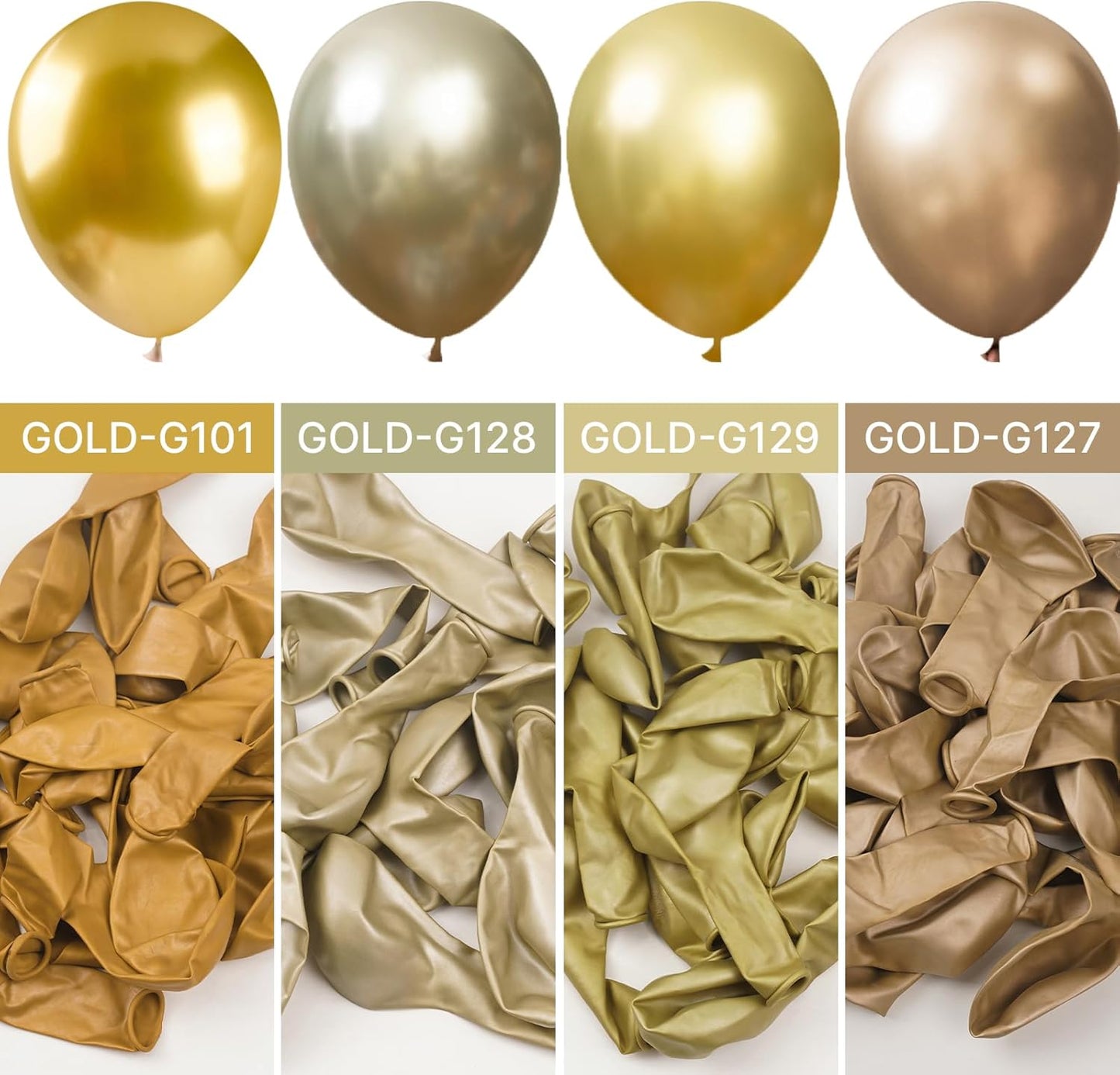 PartyWoo Gold Balloon Arch Kit - 120pcs in 5-18 Inch Sizes | Perfect for Birthday, Wedding, Baby Shower Decor
