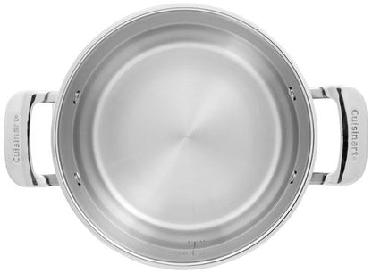 Cuisinart Contour Stainless 5-Quart Dutch Oven with Glass Cover, Silver