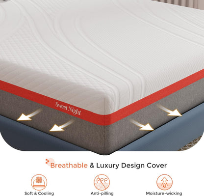 Sweetnight 12 Inch Queen Gel Memory Foam Mattress - Cool Sleep & Pressure Relief, Plush Comfort