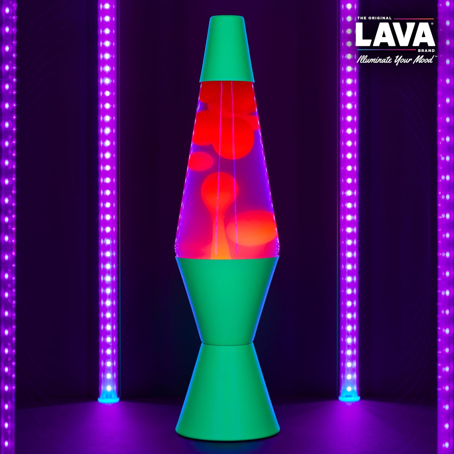 LAVA® Lamp - 14.5" Neon Green - The Original Motion Light - Orange and Pink Liquid - Item #2096 (Amazon Exclusive)