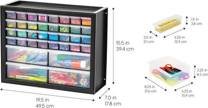 IRIS USA 36-Drawer Storage Cabinet - Versatile Organizer for Hardware, Crafts & More | Black
