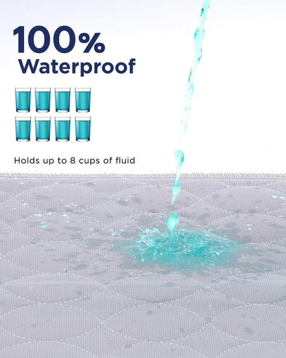Washable Bed Pads 34" x 36" - 4 Pack, Grey, Waterproof Bed Pads for Incontinence, Bed Wetting Pads for Bed, Sofa, Floor, Resuable Underpads for Adults, Seniors, Pet