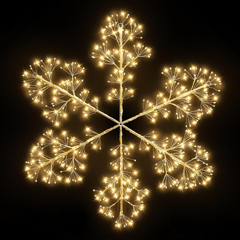 35 Inch LED Snowflake Light with 8 Modes & Timer - Outdoor Christmas Decor