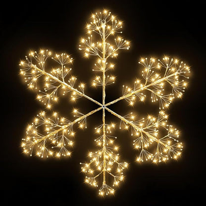 35 Inch LED Snowflake Light with 8 Modes & Timer - Outdoor Christmas Decor