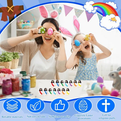 Bememo 25 Pcs Little Jesus Figures Original Design Mini Rubber Jesus Figurine to Hide and Seek Religious Party Favors Sunday Baptism Gifts(Rainbow Colors)
