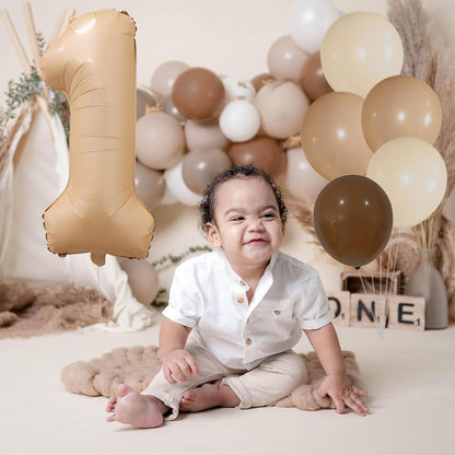 Skiennix 32-Inch Cream Number One Foil Balloon - Perfect for 1st Birthday & Baby Shower Decor