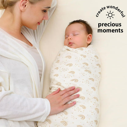 Yoofoss Organic Muslin Swaddle Blanket - Soft & Breathable 47 x 47 Inches for Newborns | Baby Essentials