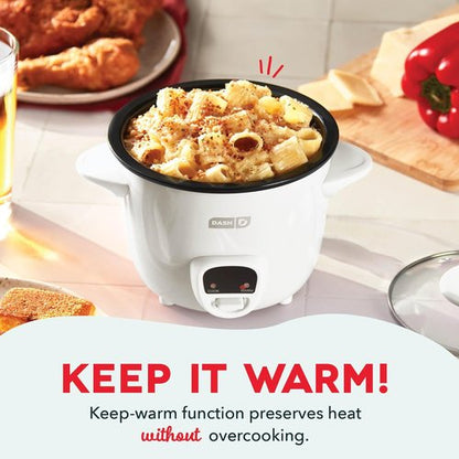 Dash Mini Rice Cooker - Compact Single-Serve Cooker with Nonstick Pot & Keep Warm Function - White