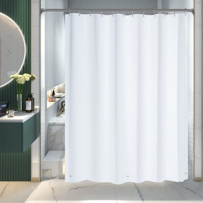AmazerBath Long Shower Curtain Liner, 72x78 Plastic White Shower Curtain Liner, Cute Waterproof PEVA Shower Curtains, Lightweight Shower Curtains for Bathroom with Magnets and 12 Rustproof Grommets