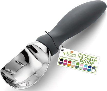 Spring Chef Heavy Duty Ice Cream Scoop - Comfortable Grip, Dishwasher Safe | Perfect for Gelato & Sorbet