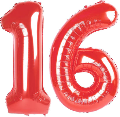 Skiennix 40-Inch Red Number Balloon - Perfect Sweet 16 Birthday Decoration | Large Foil Design