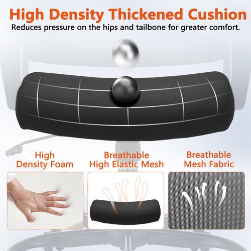 CLATINA Ergonomic Rolling Mesh Desk Chair with Executive Lumbar Support and Adjustable Swivel Design for Home Office Computer Black 8 Pack