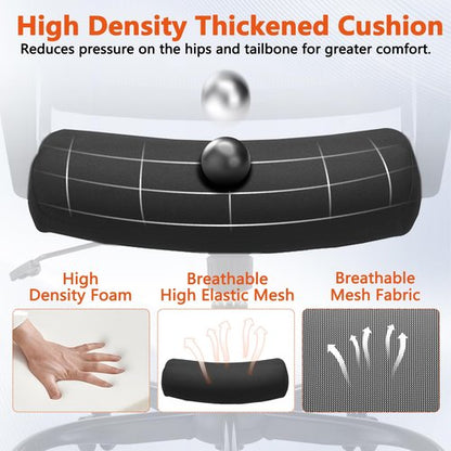 CLATINA Ergonomic Rolling Mesh Desk Chair with Executive Lumbar Support and Adjustable Swivel Design for Home Office Computer Black 8 Pack