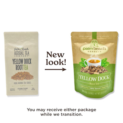 Yellow Dock Root Tea - Pure Herbal Tea Series by Palm Beach Herbals (30ct) [Packaging May Vary]