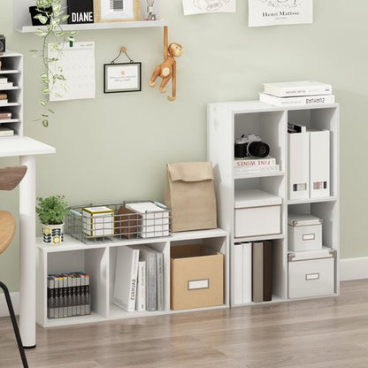Furinno LUDER Book Shelf, 3-Cube Bookshelf, Bookcase with Open Shelves, 9.3 x 12 x 31.5, Easy Assembly, for Living Room, Bedroom, Home Office, White