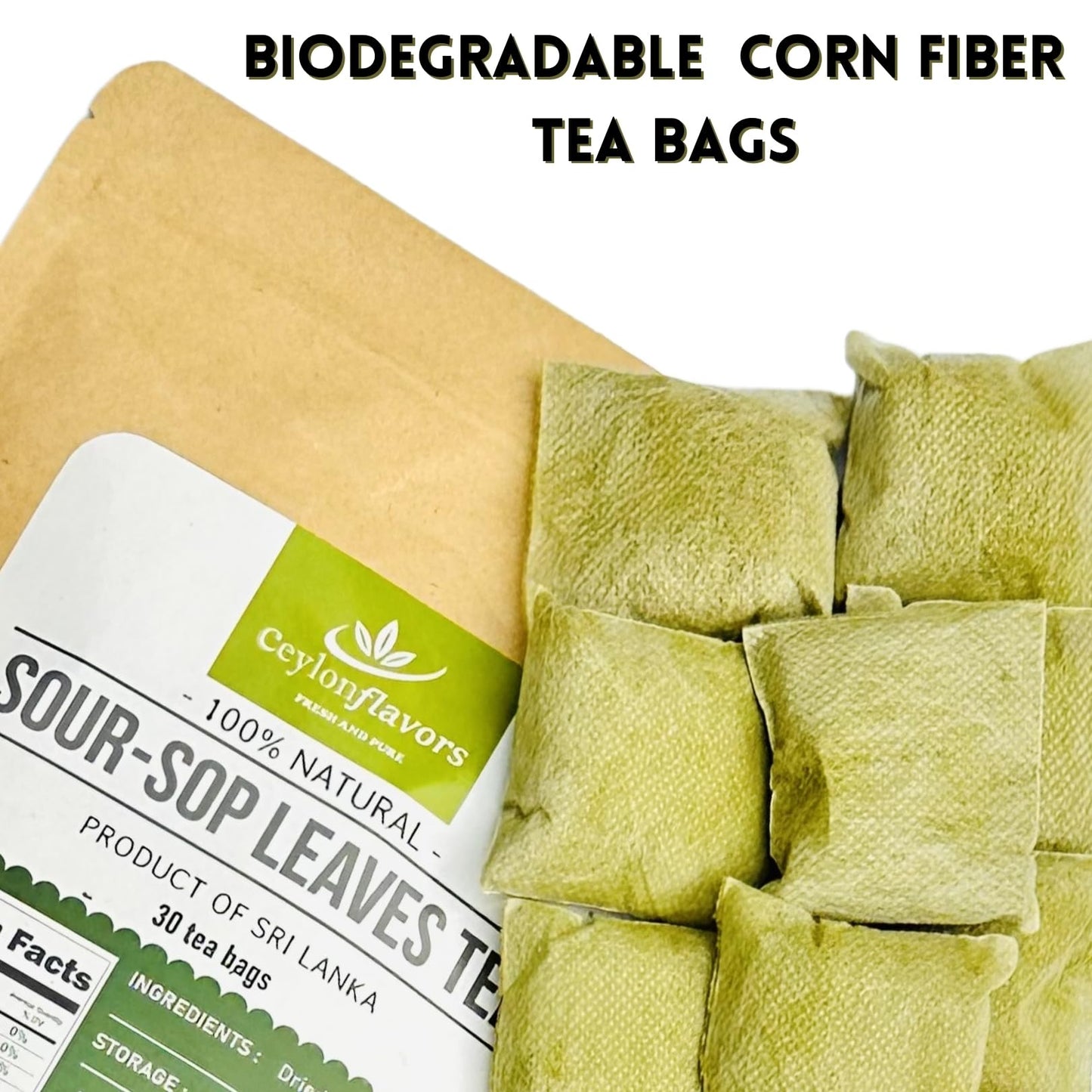 Ceylon Soursop Tea Leaves | 100% Natural Soursop Tea Bags Pack of 30 | Sourced From Sri Lanka