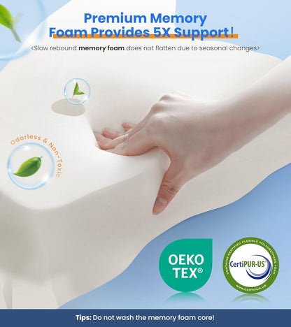 Ultra Pain Relief Cooling Pillow - Adjustable Ergonomic Memory Foam for Neck Support | Cozy Orthopedic Design