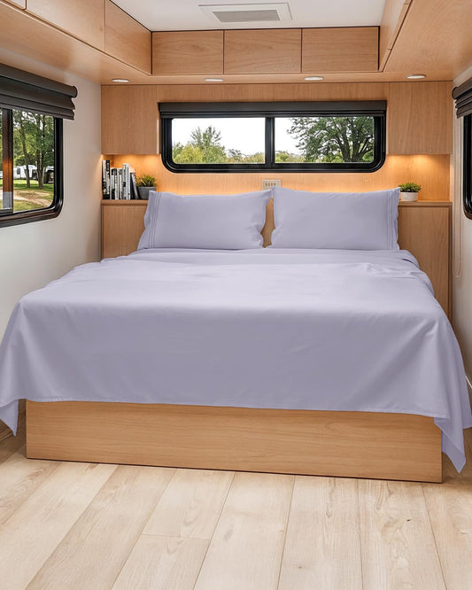 RV Short Queen Sheet Set - Soft, Breathable & Cooling 4-Piece Bedding | Fits 8” to 12” Mattresses - Light Lavender