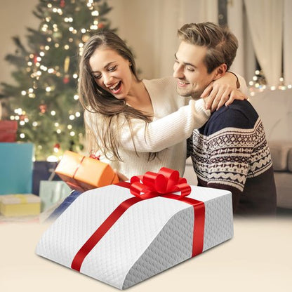 Forias 8" H Leg Elevation Pillows for After Surgery Swelling, Memory Foam Bed Wedge Pillow Leg Elevated for Back Sleeping Lower Back Sciatica Knee Hip Ankles Pain Relief, White