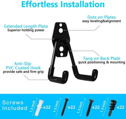 Garage Hooks by [Brand Name] - 12 Pack Heavy Duty Wall Storage Hangers for Bikes, Ladders & Tools