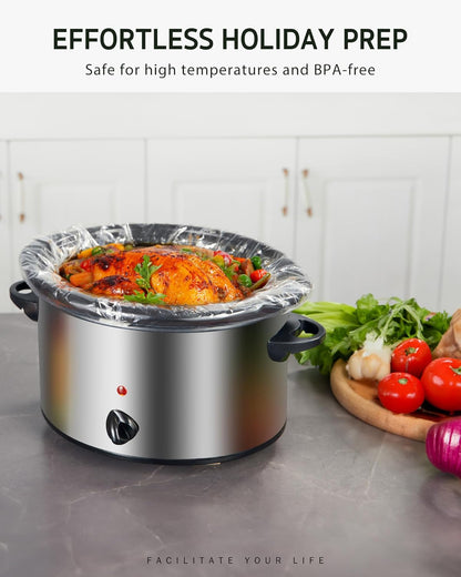 Syntus Slow Cooker Liners - 30 Count Disposable Cooking Bags for 3QT to 8QT Slow Cookers | 13"x21" Size
