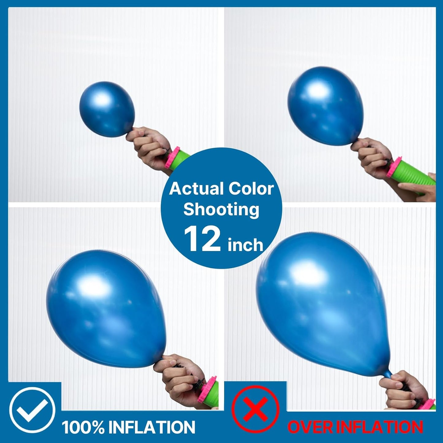 PartyWoo Metallic Blue Balloons - 140pcs in Various Sizes for Graduation, Wedding, and Birthday Celebrations