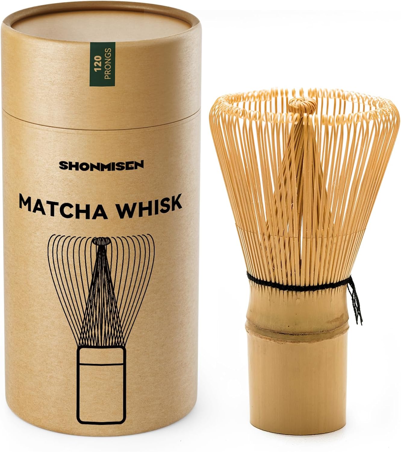 Authentic Japanese Bamboo Matcha Whisk by [Brand Name] - 120 Prong Chasen Stirrer for Perfect Matcha Tea
