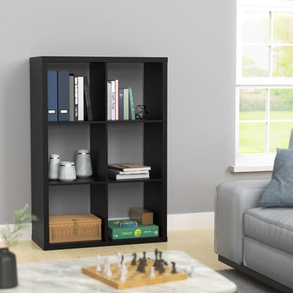 ClosetMaid 6-Cube Storage Shelf Organizer - Versatile Wood Bookshelf in Black Finish, Easy Assembly