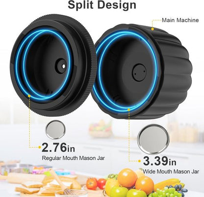 Electric Mason Jar Vacuum Sealer Kit - Portable Sealer for Canning Jars with Wide & Regular Mouth Lids