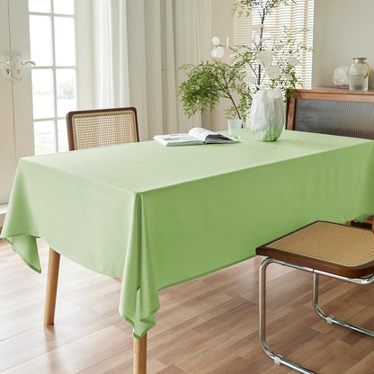 AUSSPVOCT Textured Linen Tablecloth Rectangle 52x70 Water Resistant Spill-Proof Wipeable Green Table Cloth Wrinkle Free Fabric Dining Table Cover for Birthday Party Farmhouse kitchen Tablecloths