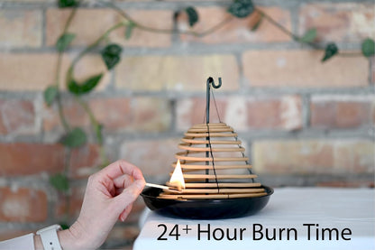 Rool Citronella Incense Coil - Outdoor Candles for Backyard & Camping | Includes Holder