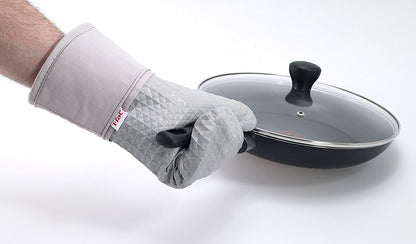 T-fal Silicone Oven Mitt Set - Softflex, Non-Slip Grip, Heat Resistant | 13 x 7 Inches, 2 Pack, Gray