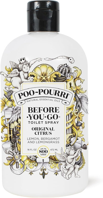 Poo-Pourri Toilet Spray Refill - Original Citrus, 16 Fl Oz | Up to 800 Uses, Essential Oil Deodorizer