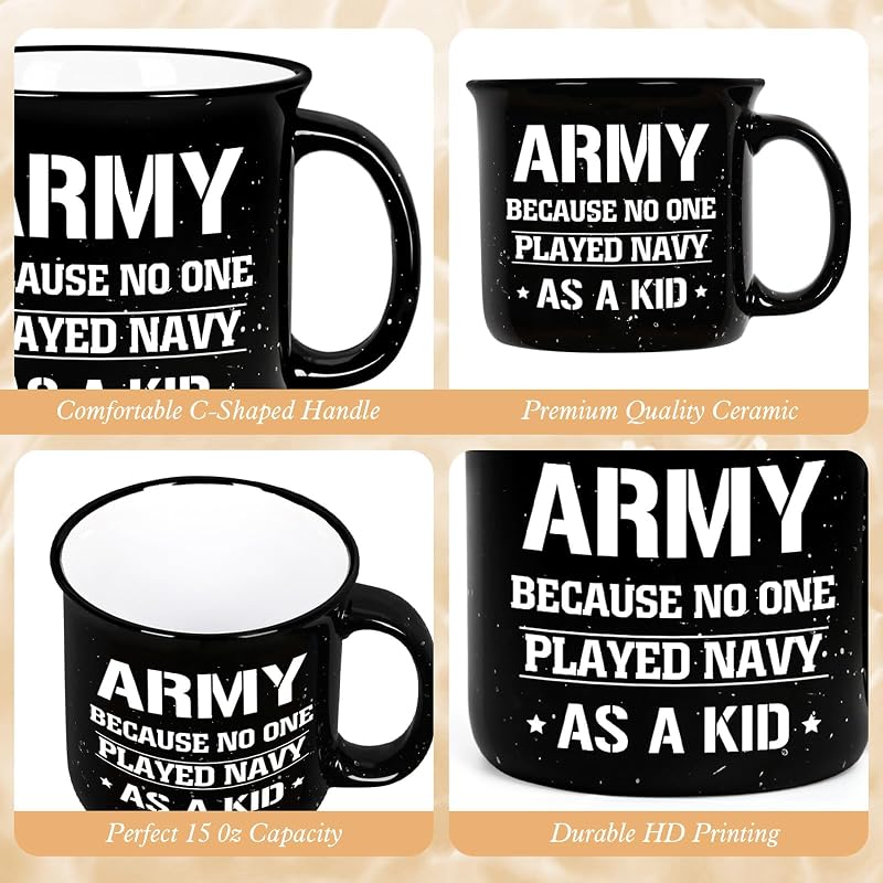 Army Gifts for Men 15 Oz Coffee Mug - This Variation: Black